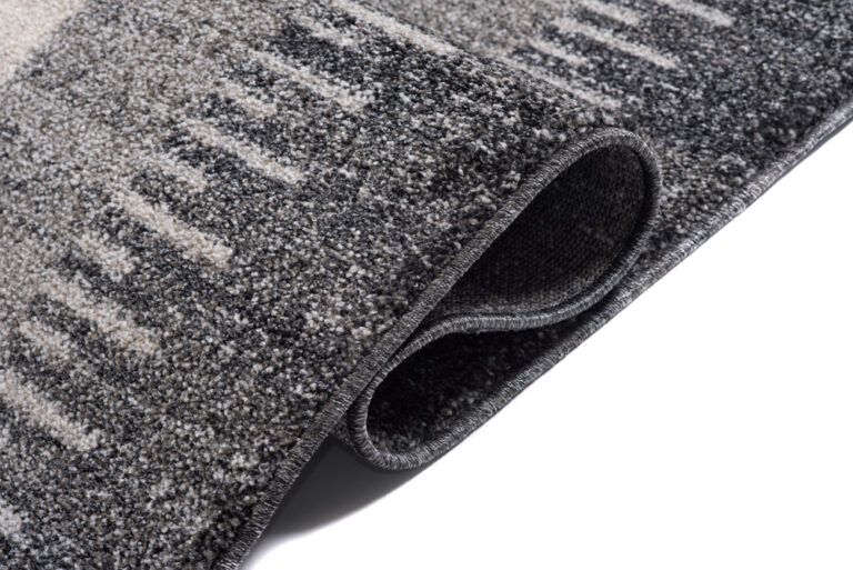 Tapis Sari Gris Ethnique Cadre