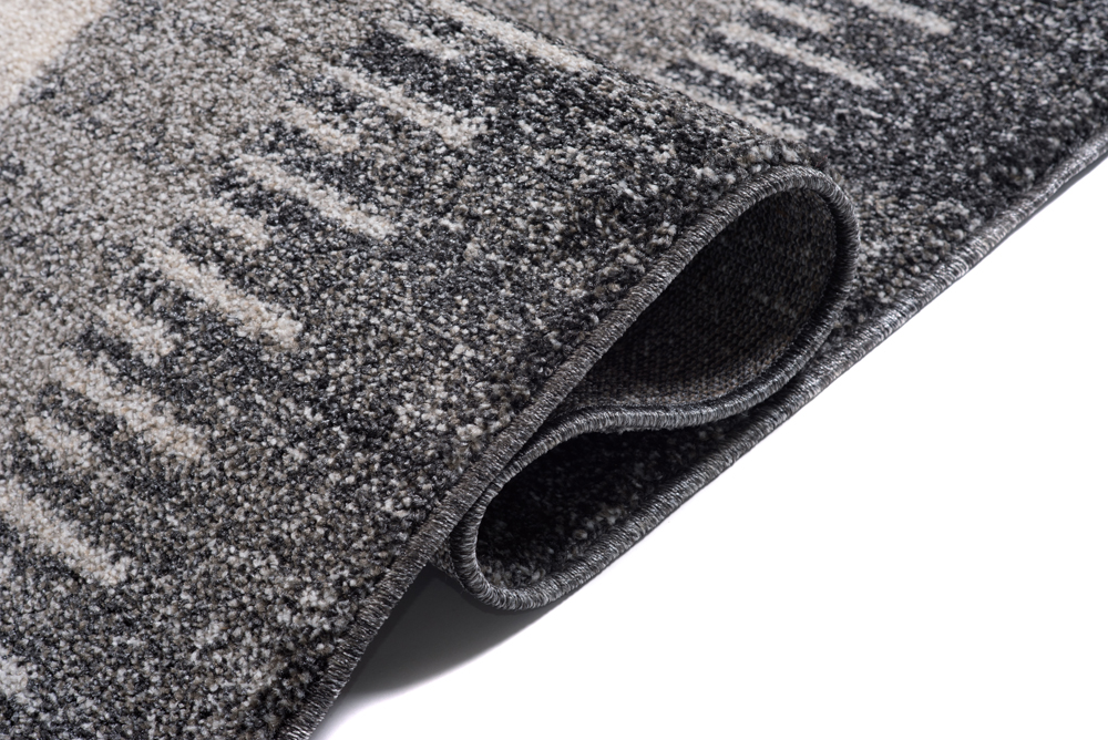 Tapis Sari Gris Ethnique Cadre