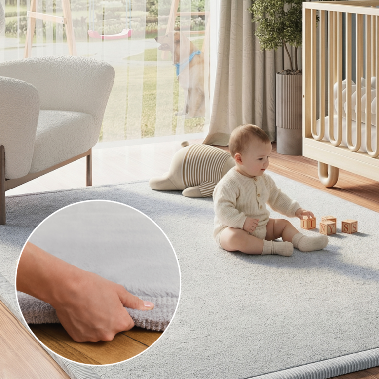 Tapis Enfant Fluffin Gris Clair