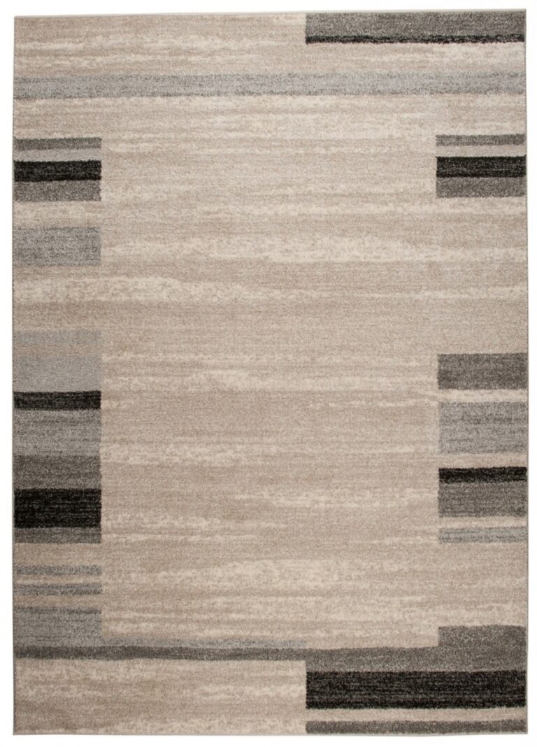 Tapis Sari Beige Gris Cadre