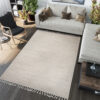 Tapis Sari avec Franges Crème Clair