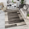 Tapis Sari Anthracite Beige Cadre