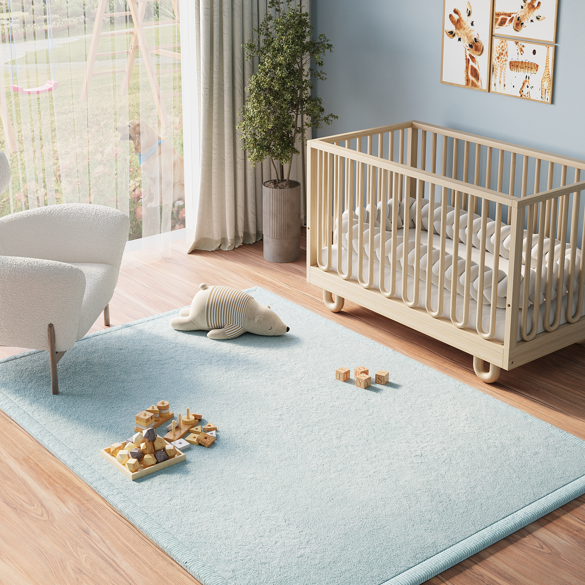 Tapis Enfant Fluffin Bleu