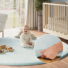 Tapis Enfant Fluffin Rond Bleu