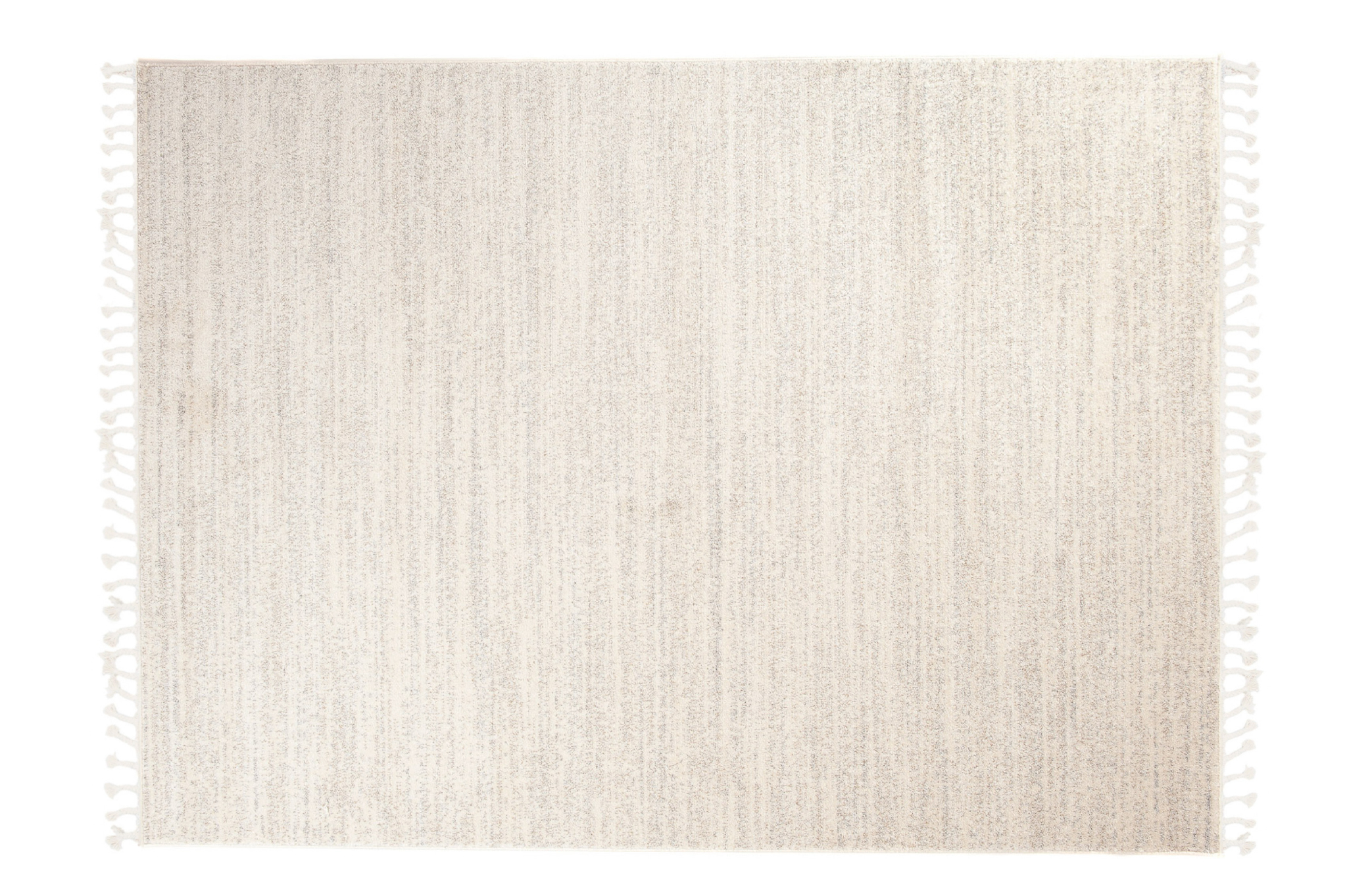 Tapis Sari avec Franges Crème Clair