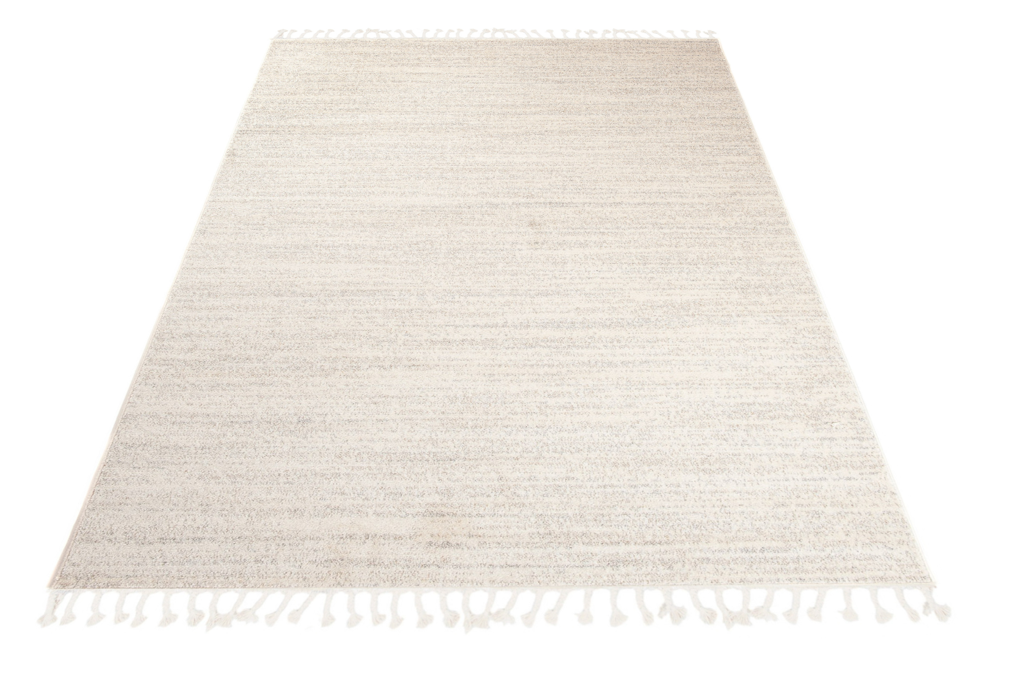 Tapis Sari avec Franges Crème Clair