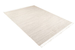 Tapis Sari avec Franges Crème Clair