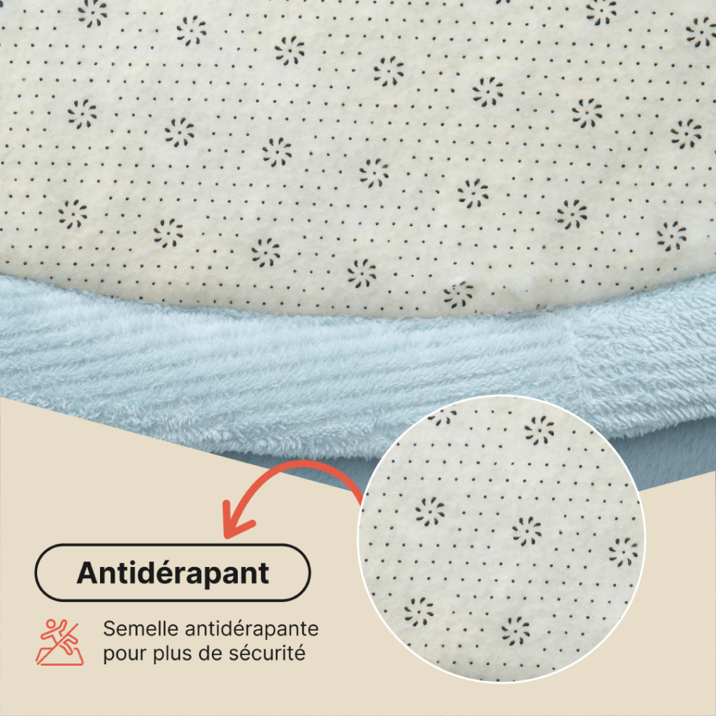 Tapis Enfant Fluffin Rond Bleu
