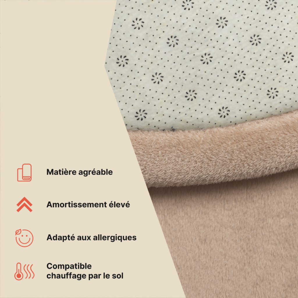 Tapis Enfant Fluffin Rond Beige