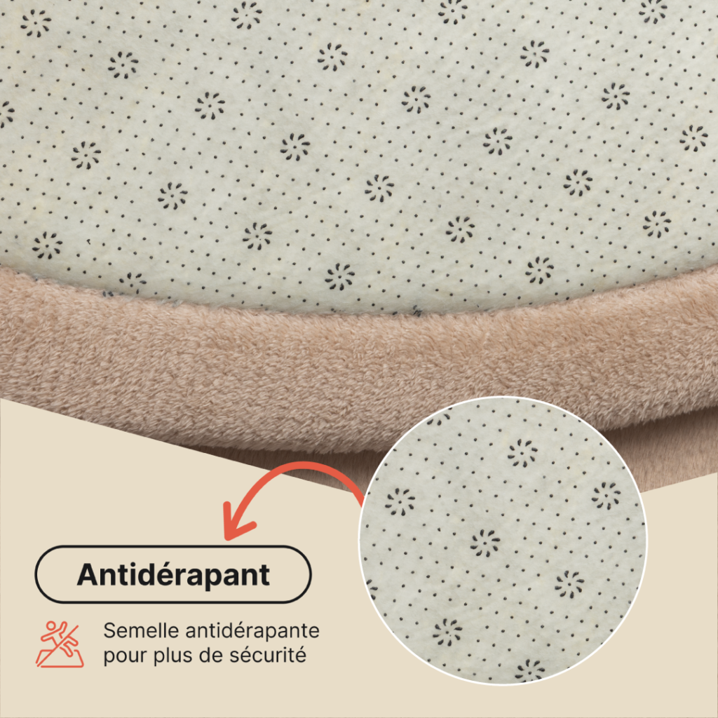 Tapis Enfant Fluffin Rond Beige