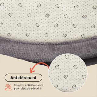 Tapis Enfant Fluffin Rond Gris Foncé