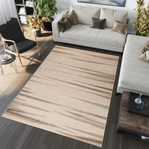 Tapis Sari Beige Rayé