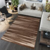 Tapis Sari Marron Beige Rayé