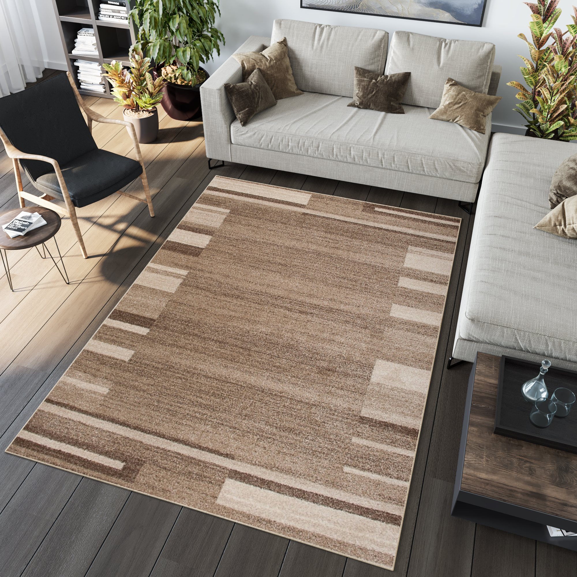 Tapis Sari Beige Cadre