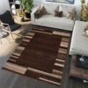 Tapis Sari Marron Foncé Cadre