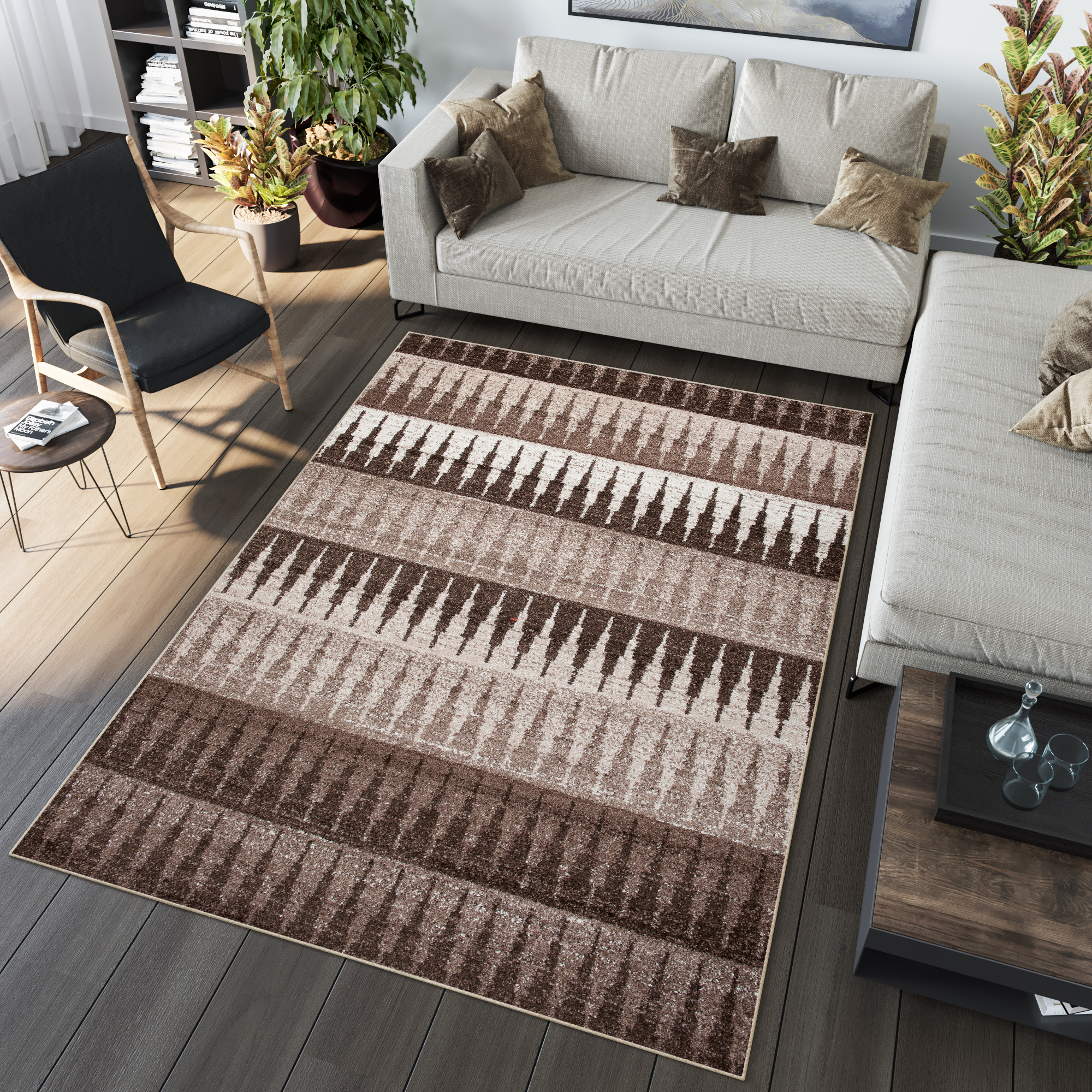 Tapis Sari Beige Géométrique