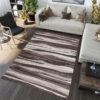 Tapis Sari Marron Beige Abstrait
