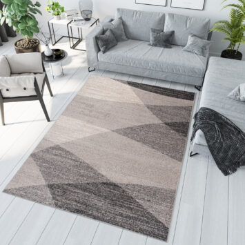 Tapis Sari Gris Beige Géométrique