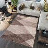 Tapis Sari Marron Beige Géométrique