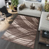 Tapis Sari Marron Clair Rayé