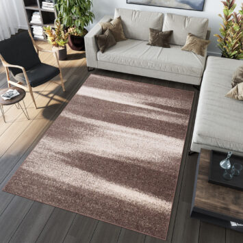 Tapis Sari Marron Clair Abstrait