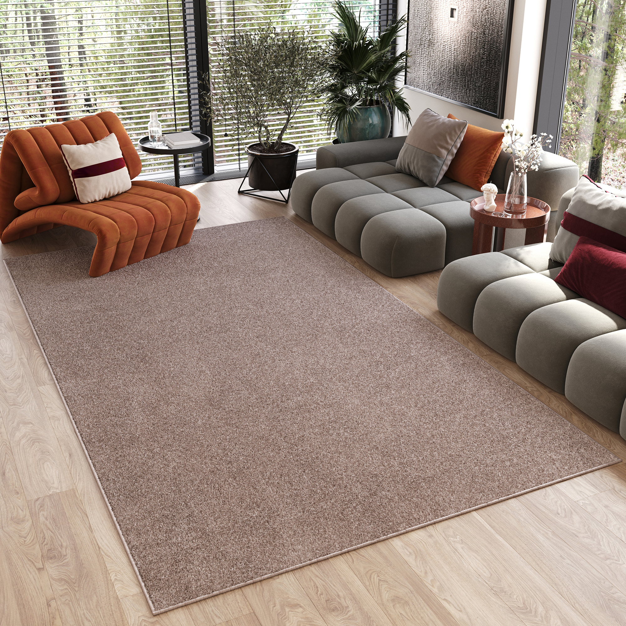 Tapis Noyan Beige Moderne Antidérapant