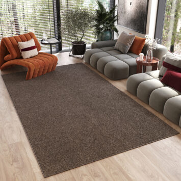 Tapis Noyan Marron Moderne Antidérapant