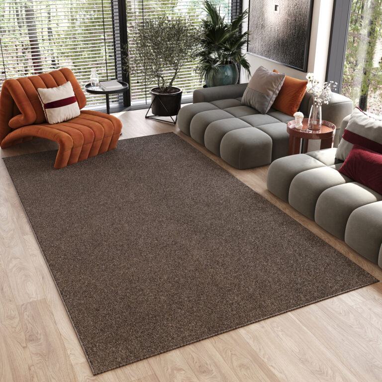 Tapis Noyan Marron Moderne Antidérapant