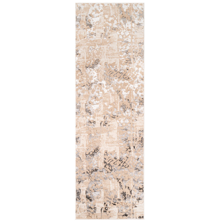 Tapis de Couloir Crystal Beige Gris Abstrait