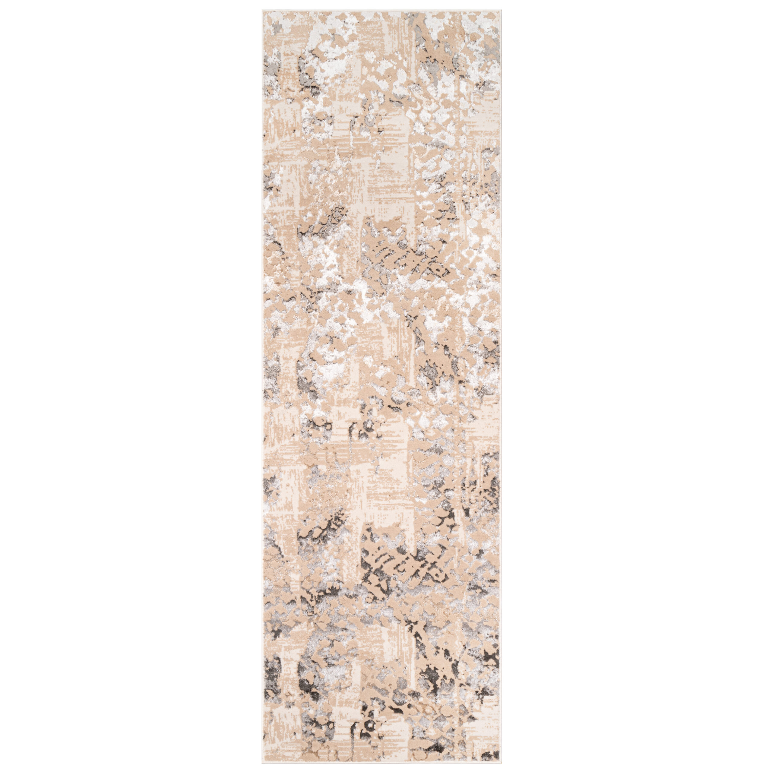 Tapis de Couloir Crystal Beige Gris Abstrait