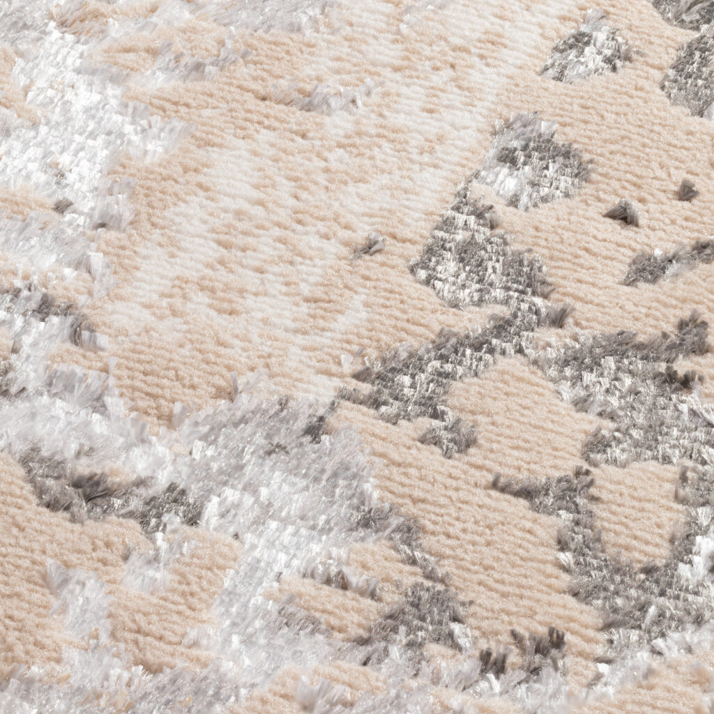 Tapis de Couloir Crystal Beige Gris Abstrait
