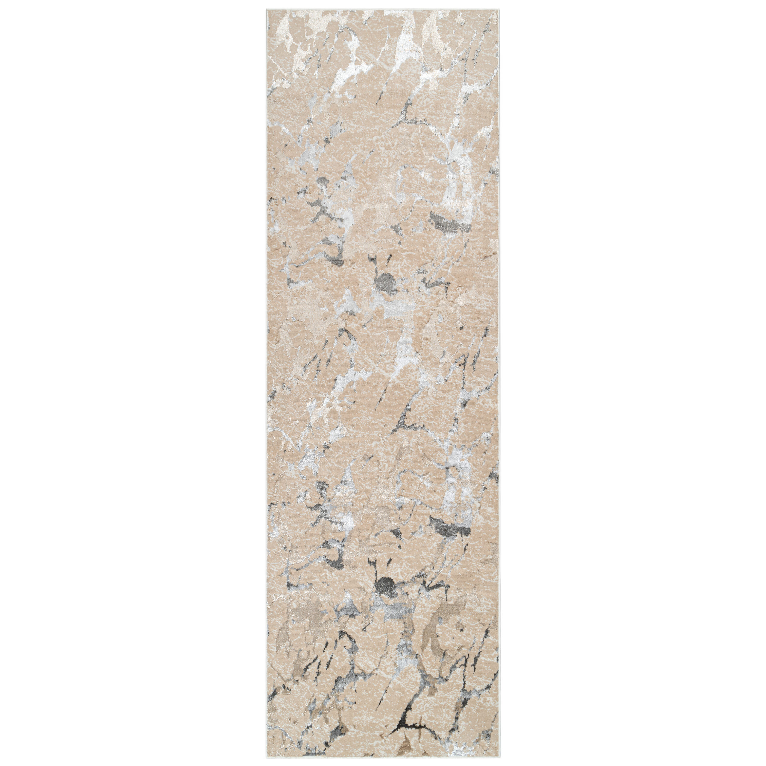 Tapis de Couloir Crystal Beige Gris Moderne