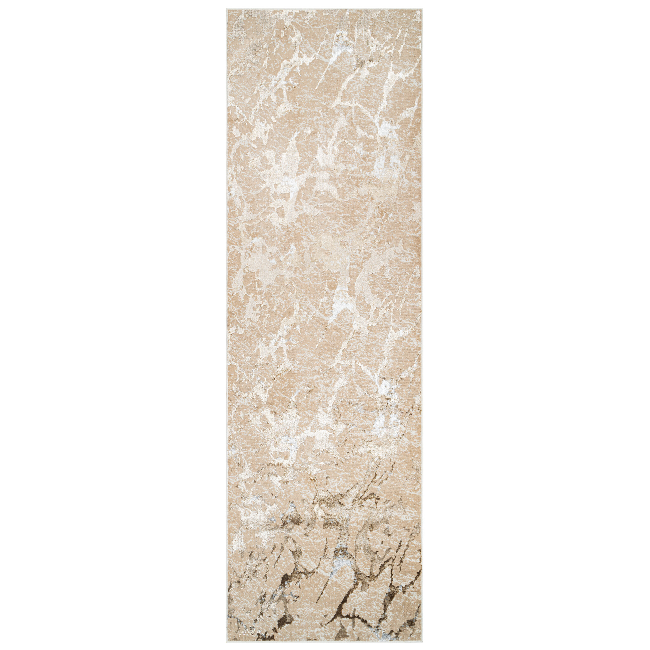 Tapis de Couloir Crystal Beige Or Moderne