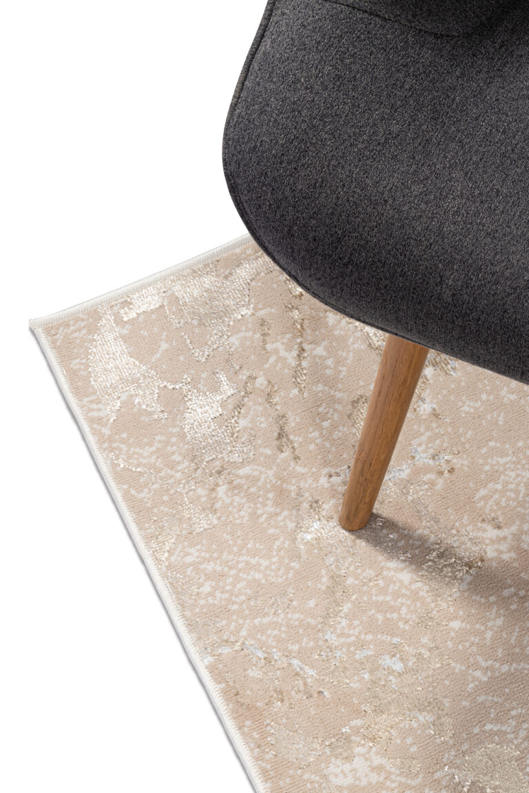 Tapis de Couloir Crystal Beige Or Moderne