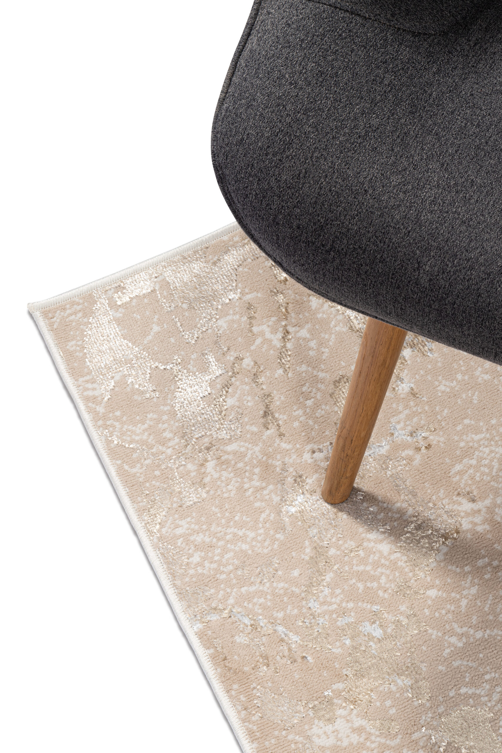 Tapis de Couloir Crystal Beige Or Moderne