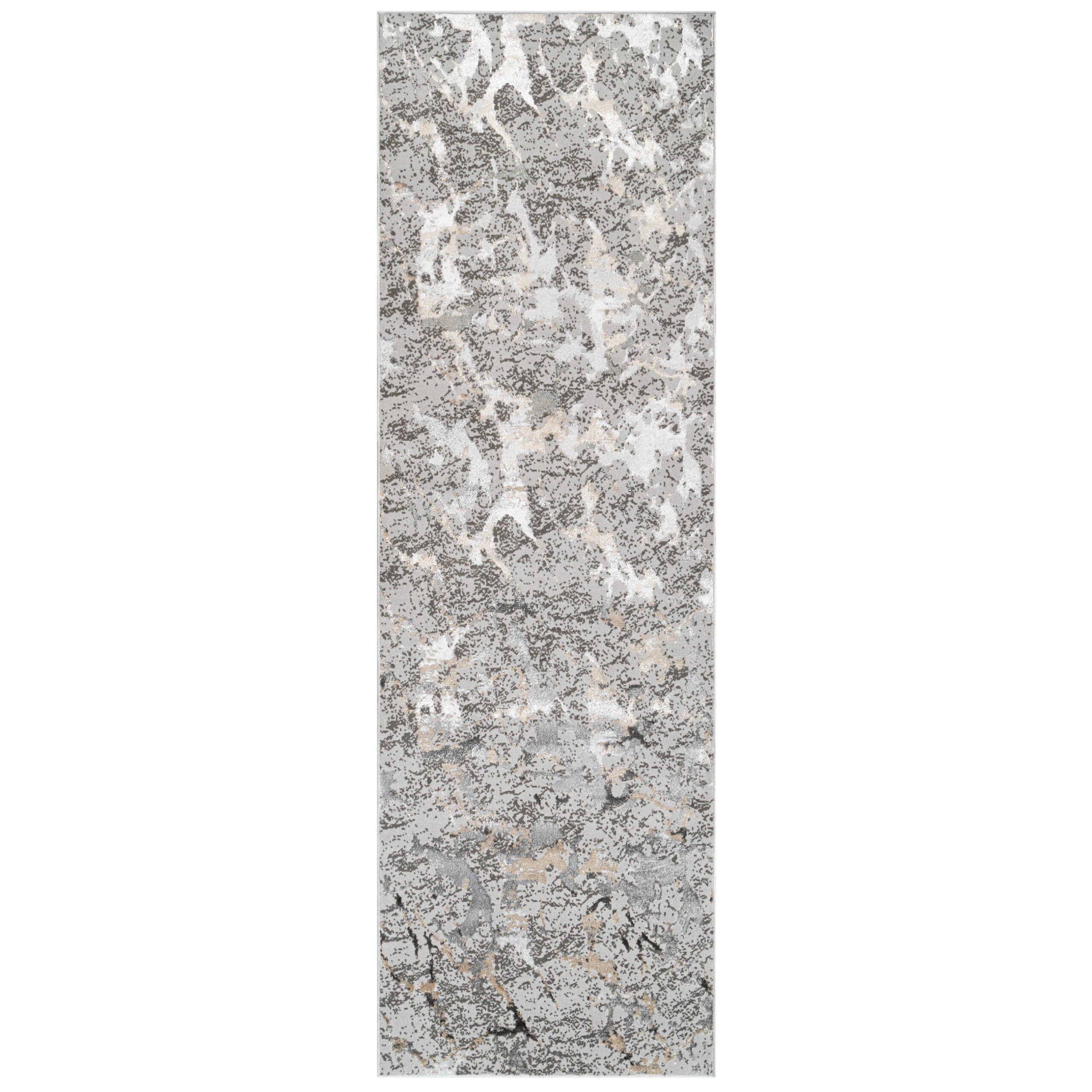 Tapis de Couloir Crystal Gris Foncé Beige Moderne