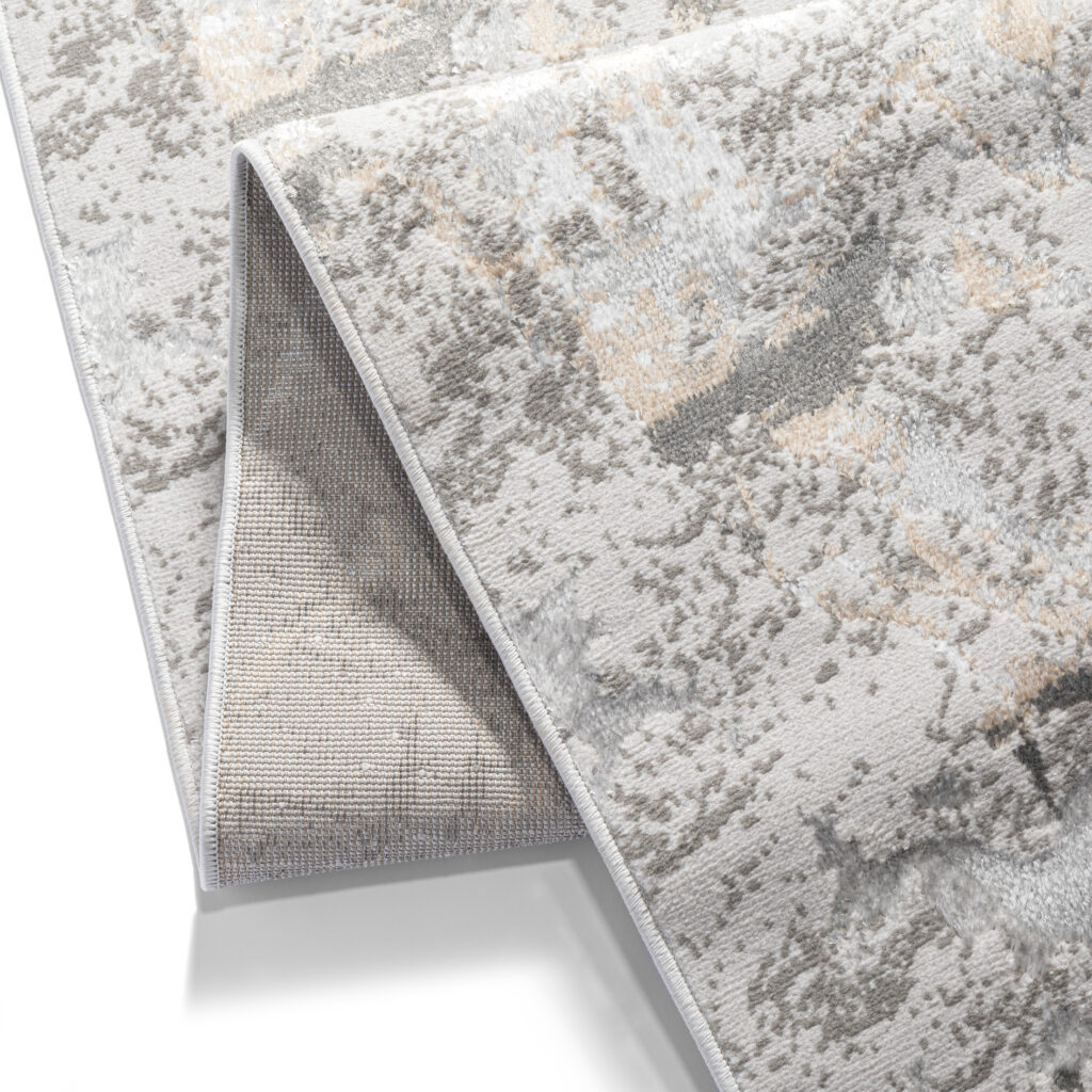Tapis de Couloir Crystal Gris Foncé Beige Moderne