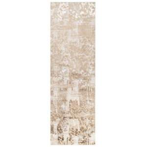 Tapis de Couloir Crystal Marron Or Abstrait