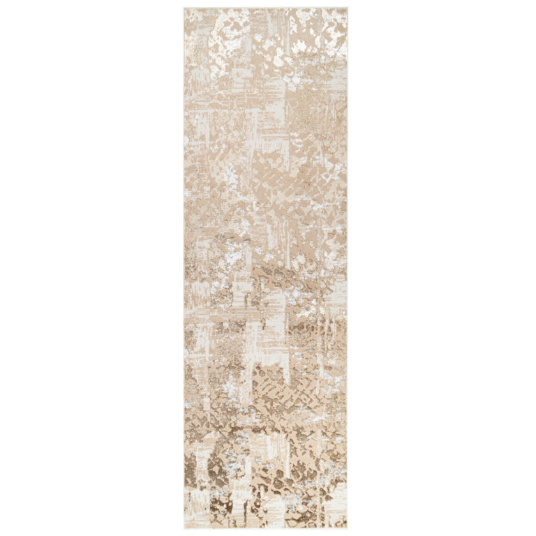 Tapis de Couloir Crystal Marron Or Abstrait