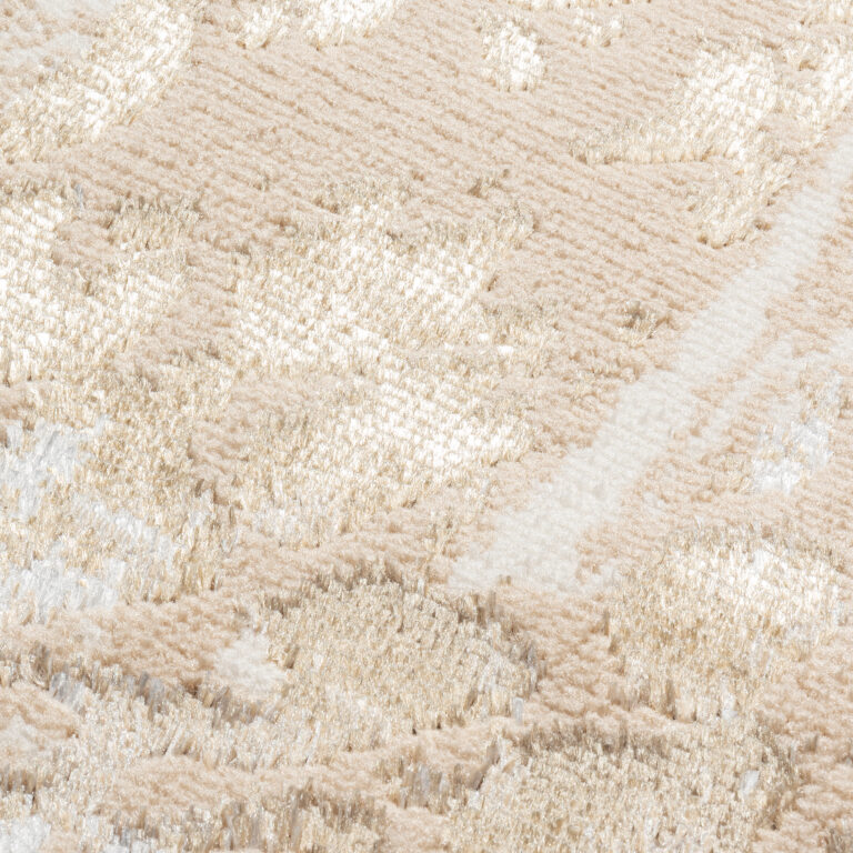 Tapis de Couloir Crystal Marron Or Abstrait