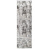 Tapis de Couloir Crystal Gris Foncé Beige Abstrait
