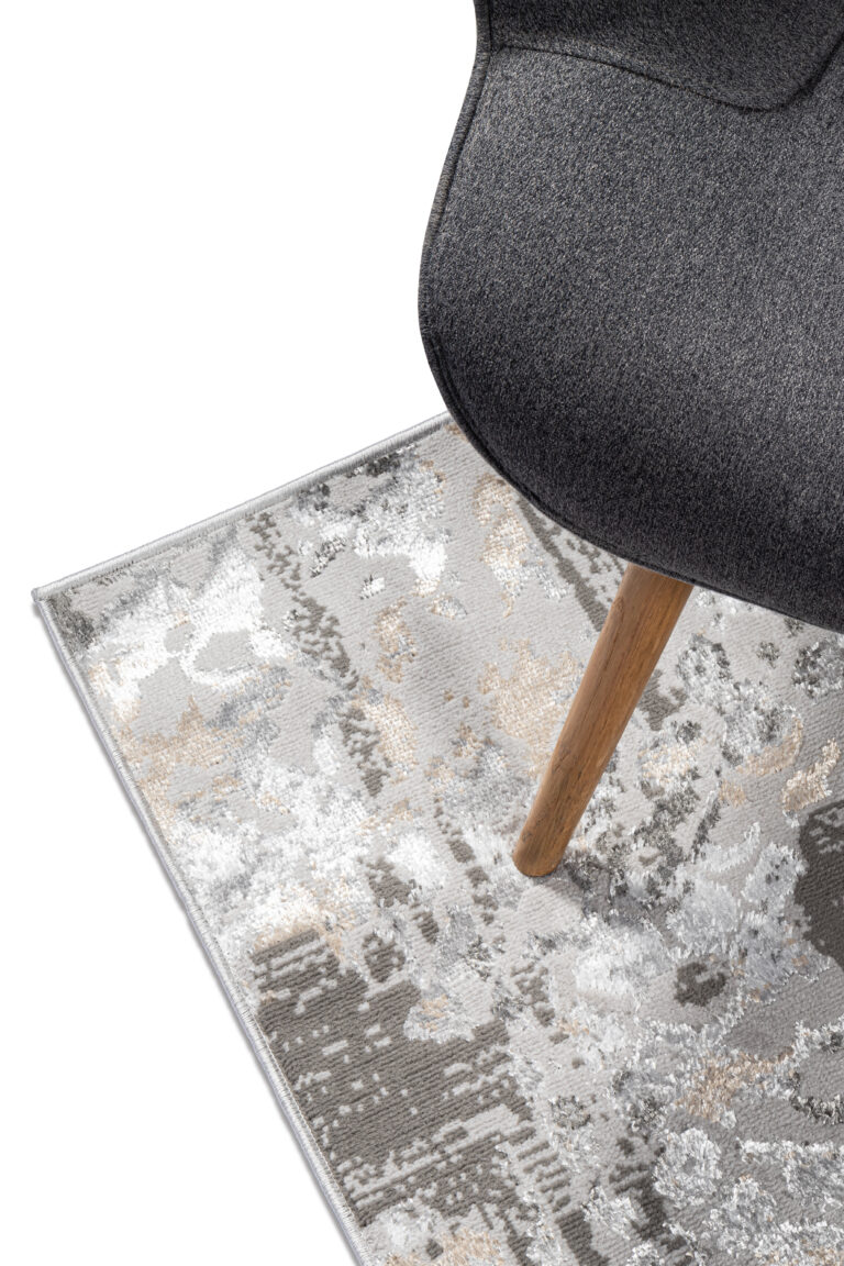 Tapis de Couloir Crystal Gris Foncé Beige Abstrait