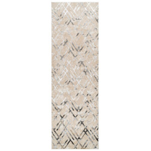 Tapis de Couloir Crystal Beige Gris Zigzag