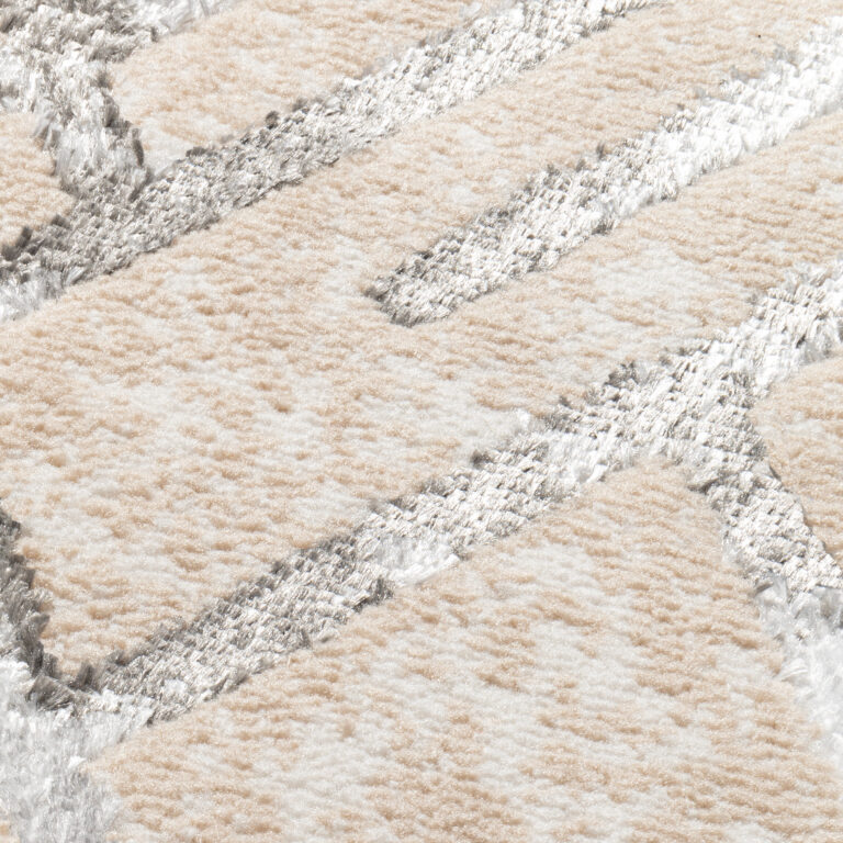 Tapis de Couloir Crystal Beige Gris Zigzag