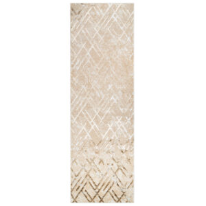 Tapis de Couloir Crystal Beige Or Zigzag
