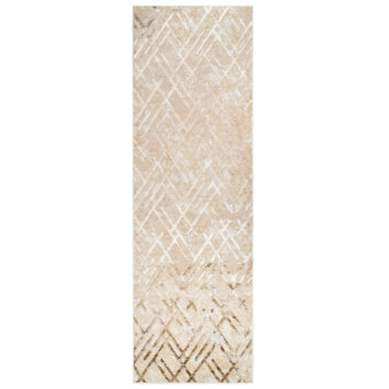 Tapis de Couloir Crystal Beige Or Zigzag