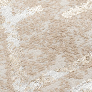 Tapis de Couloir Crystal Beige Or Zigzag
