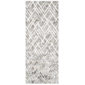 Tapis de Couloir Crystal Gris Beige Zigzag
