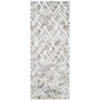 Tapis de Couloir Crystal Gris Beige Zigzag