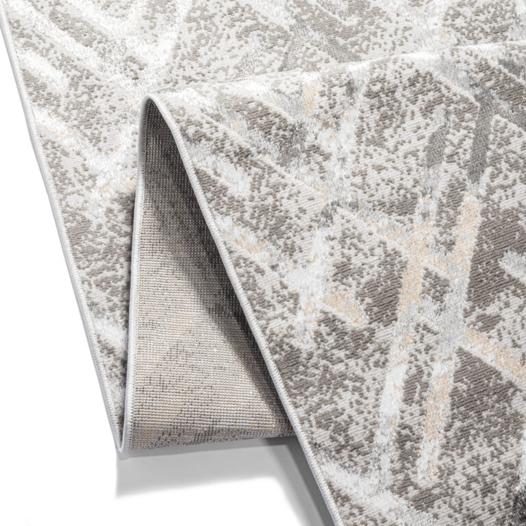 Tapis de Couloir Crystal Gris Beige Zigzag